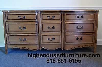 RWAY French Provincial 71 Nine Drawer Triple Dresser