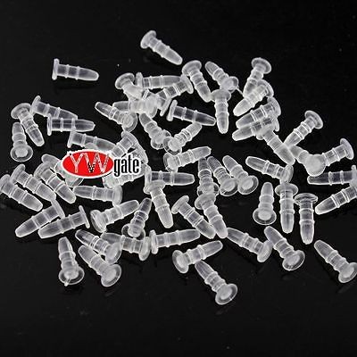 FREE SIHP 100pcs Lots White Rubber Dustproof Plug Earphone Stopple 