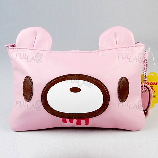 Gloomy Bear Pink Head Shape Cosmetic Bag Purse #078