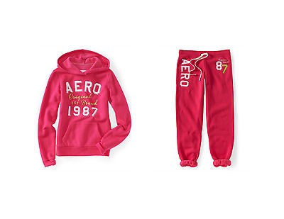 AEROPOSTALE NWT SWEATSUIT LOT SWEATSHIRT HOODIE AND PANTS SET L LARGE 