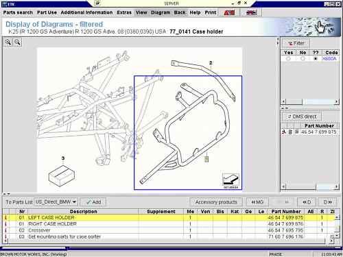 BMW R1200GS Adventure pannier mounting bracket