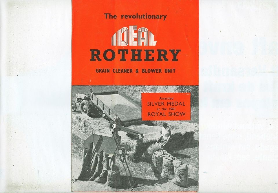 1965 IDEAL ROTHERY GRAIN CLEANER & BLOWER UNIT SALES LEAFLET