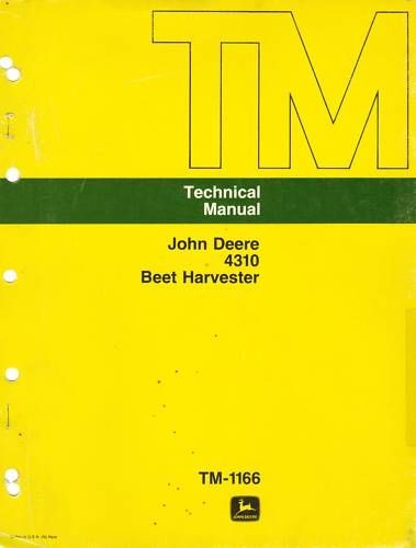 John Deere 4310 Beet Harvester Technical Manual