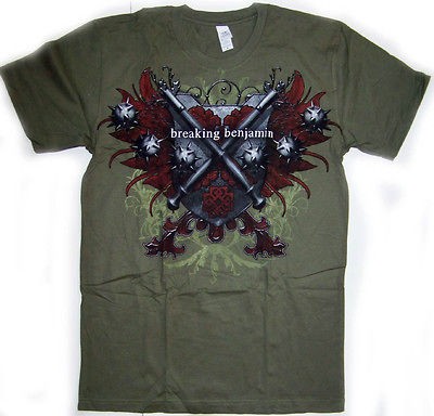 NWOT Next Level Apparel BREAKING BENJAMIN 100% cotton RED LEAF CREST t 