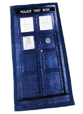   Who Tardis Door Terry Cloth 30 x 56 Beach / Bath Towel NEW UNUSED