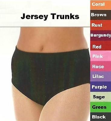 MATTE JERSEY TRUNKS UNDIES UNDERWEAR Dance Cheer Costume COLOR & SIZE 