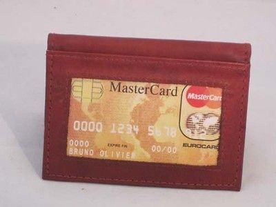 CREDIT CARD ID HOLDER 2 INSIDE OUTSIDE WINDOWS SLIM NEW GIFT IDEA FREE 