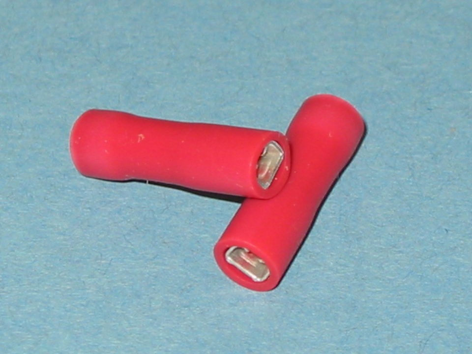 RED FEMALE FULLY INSULATED 2.8mm SPEAKER CRIMP TERMINAL QTY = 50