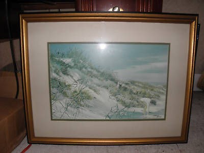 FRAMED PRINT OF GIRL ON THE BEACH BY CAROLYN BLISH nat