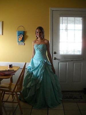 Mystique Aqua Blue Ball Gown Size 4