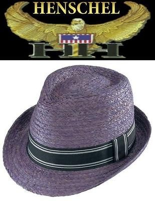 Henschel Hats GENTLEMAN Lightweight Crushable Raffia Straw Fedora Blue 