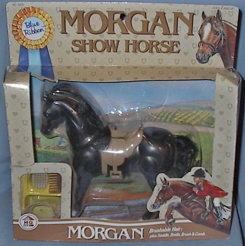   MORGAN SHOW HORSE BLUE RIBBON 1987 w/box 7 1/2 horse box rough