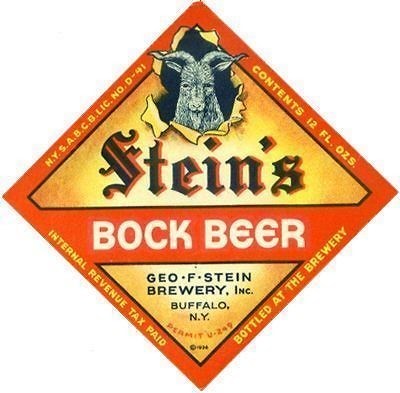 GEO F STEIN BREWING BOCK BEER LABEL T SHIRT BUFFALO NY