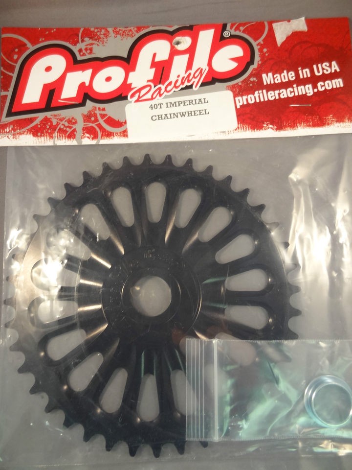   Imperial Sprocket Bmx Racing Bikes 40 T Black Aluminum 3 Piece Cranks