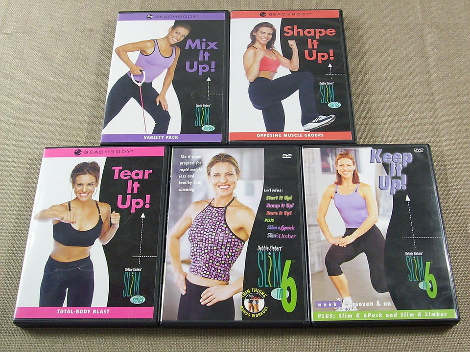 DVD Slim in 6 w Keep It Up, Tear, Shape & Mix It Up BEACHBODY FREE 