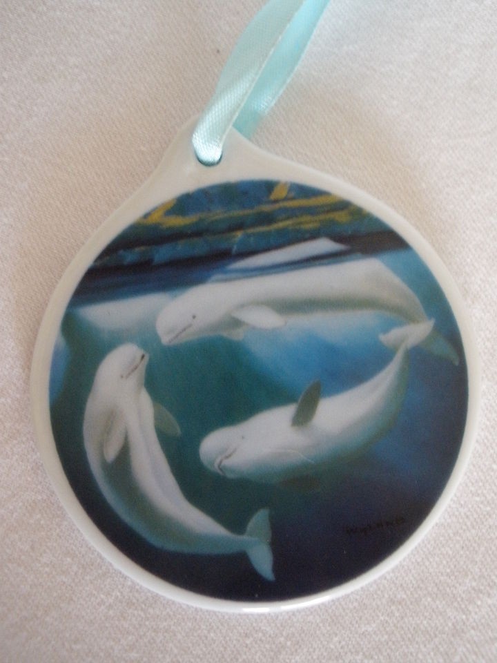 WYLAND 2002 BABY BELUGA WHALE PORCELAIN ORNAMENT RARE