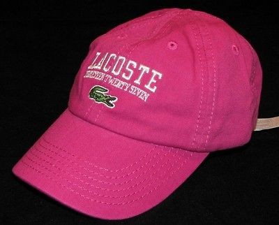 NWT LACOSTE Baseball Cap Boys Girls 2 3 4 5 years 52 cm Pink Logo Croc 