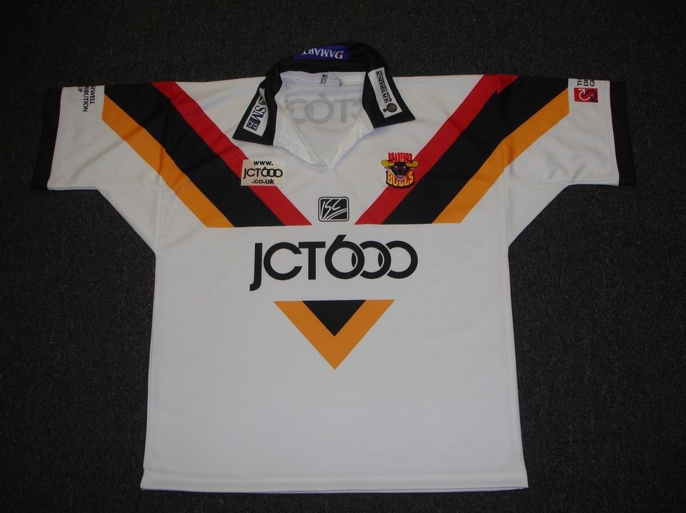 BRADFORD BULLS MENS & Ladies SPORTS RUGBY JERSY HOME T SHIRT L M 