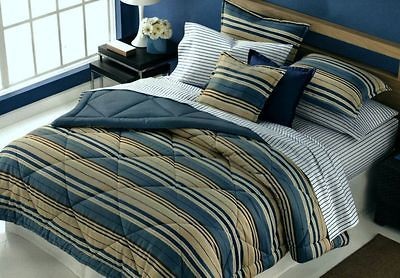 Martha Stewart Essentials Camp Stripe Standard Sham Blue/Navy/Khak​i 