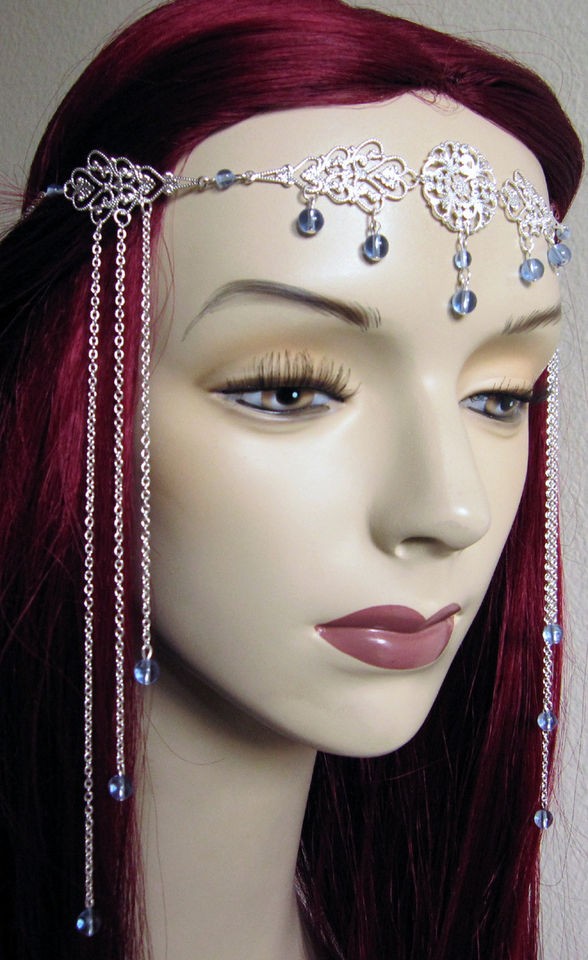 Sapphire BRIDAL Victorian WEDDING Tiara/CIRCLET/​Headpiece Silver 