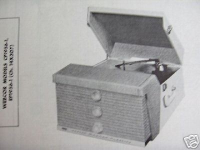 WEBCOR CP 1956 1 & EP 1956 1 PHONOGRAPH PHOTOFACT