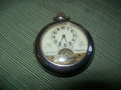 HEBDOMAS ANTIQUE 8 DAYS MENS POCKET WATCH WITH COVER