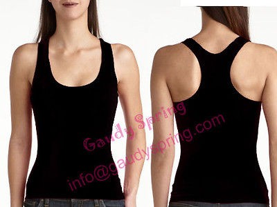 Women Stretch Seamless Ribbed Basic Yoga Sports Racer Back S/M/L TANK 