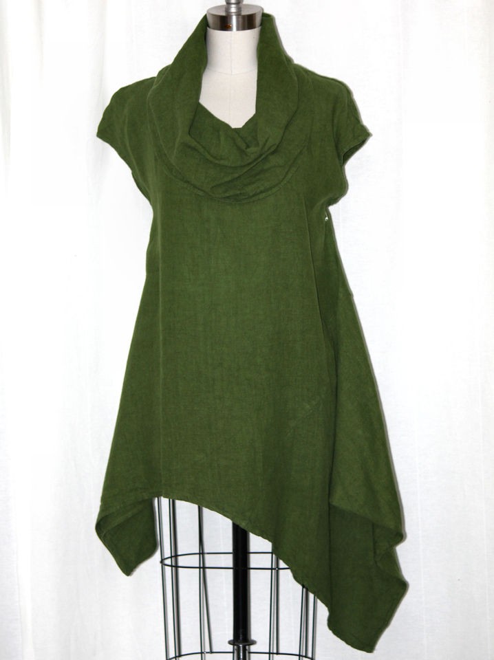 BRYN WALKER Heavy Linen NOA Tunic Lagenlook Long Top S/M M/L L/XL XL 