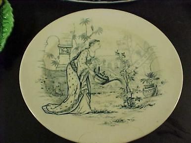 Brownfield & Sons Blue Transferware Medieval 10 3/4 Plate 1877