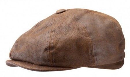 Stetson Burney Leather Newsboy Cap