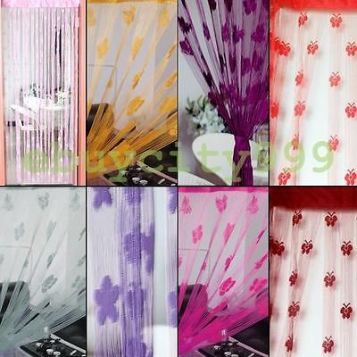 Door Window Romantic Butterfly String Yarn Curtain Room Divider 