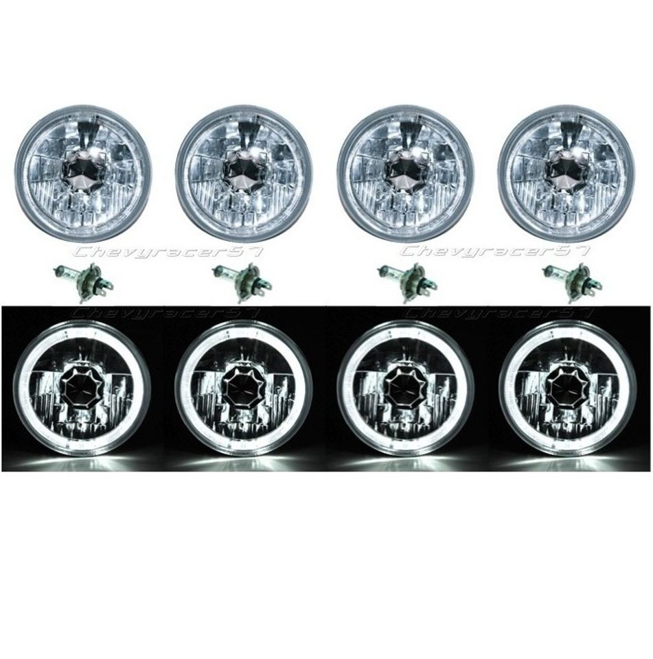 WHITE LED HALO HALOGEN LIGHT BULB HEADLIGHT ANGEL EYE CRYSTAL 