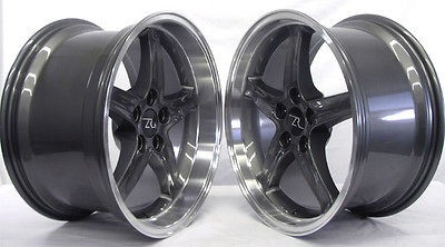 Anthracite Deep Dish Mustang Cobra R Wheels 18x9 &10 inch 1994 2004 