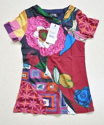 2012 Desigual Womens Star Flower T shirt SIZE L 025