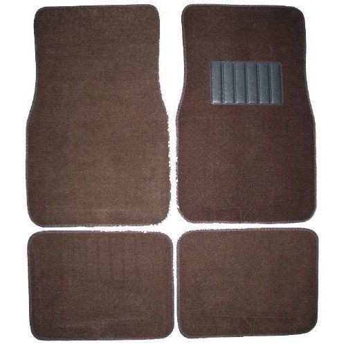 Floor Mats Dark Brown 4 Pc Set CAR TRUCK VAN SUV Carpeted Front Rear 