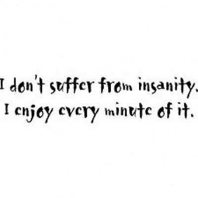 NEW~FUNNY~I DONT SUFFER FROM INSANITY~I ENJOY EVERY MINUTE~T SHIRT~LS 