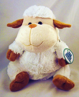 18 White Sheep Plush Stuffed Animal kids childs Backpack   NEW   FREE 