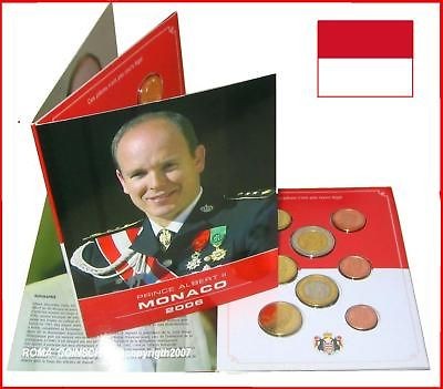 RARE MONACO 2006 BLISTER 8 COINS ALBERT II EURO PATTERN