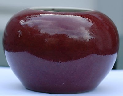 Chinese antique KANGXI Monochrome Glaze red Porcelain Brush Washe