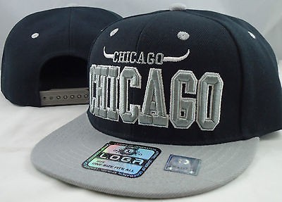 NEW VINTAGE CHICAGO FLAT BILL SNAPBACK CAP 3D EMBROIDERY CHICAGO BULLS