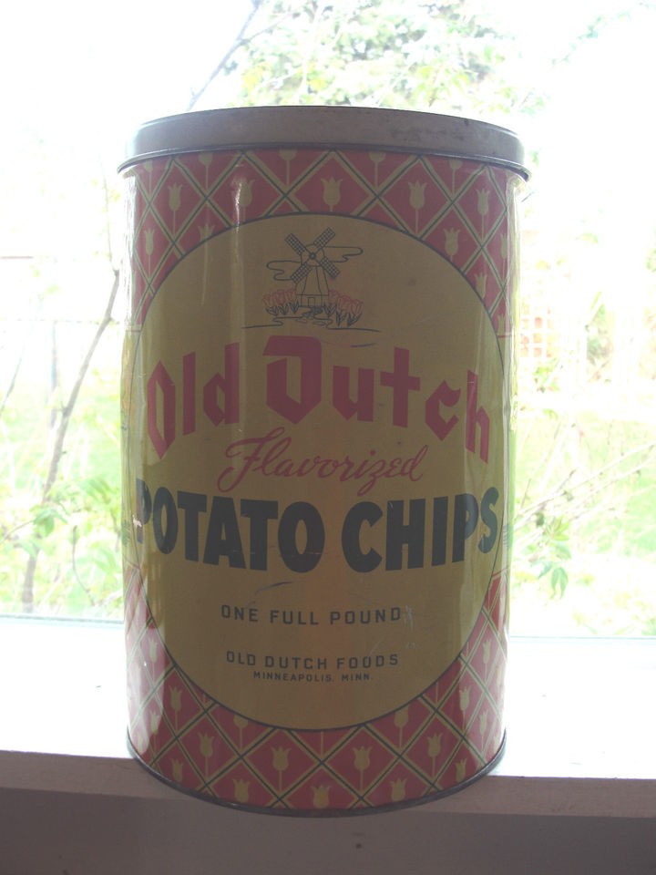 Large Vintage Stehman's Potato Chips Tin 32 Ounce 2 Pound Tin 