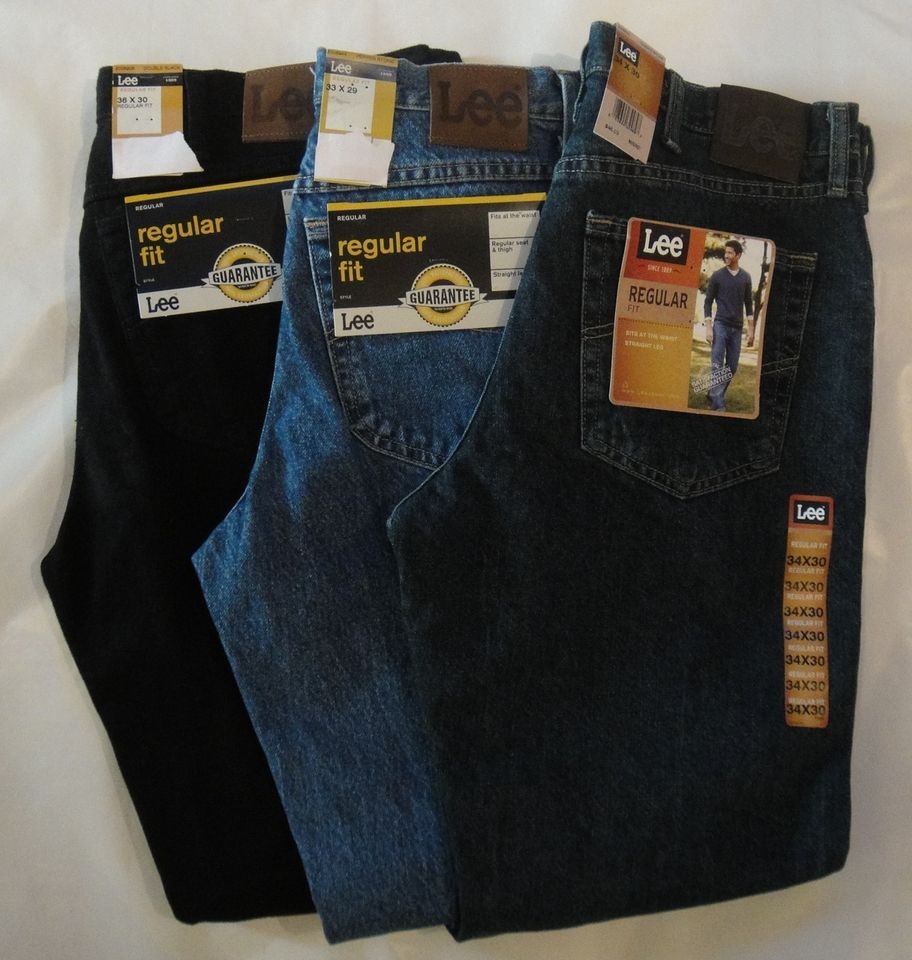 LEE Mens Regular Fit Straight Leg Jeans 29 30 31 32 33 34 35 36 38 40 