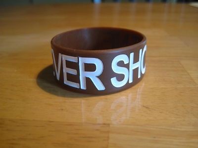 Never Shout Never Brown & White Rubber Bracelet