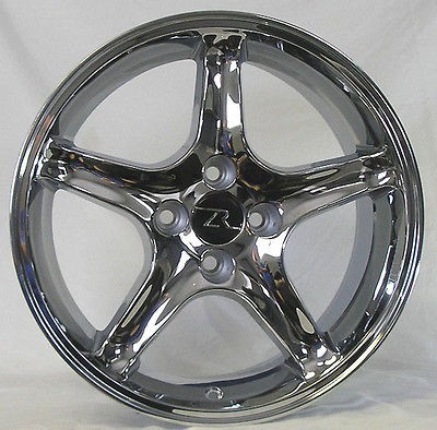 Chrome Mustang ® Cobra R Wheels 4 lug 1987 1993 17x9, 17 Inch Rims 