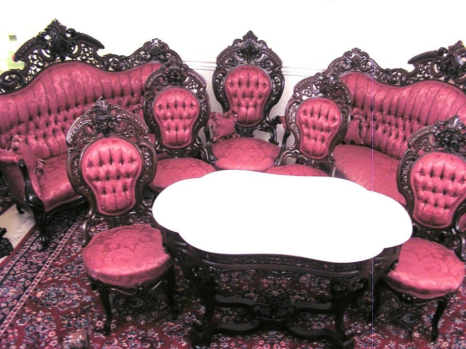 IMPORTANT VICTORIAN MEEKS HENRY FORD PARLOR SET