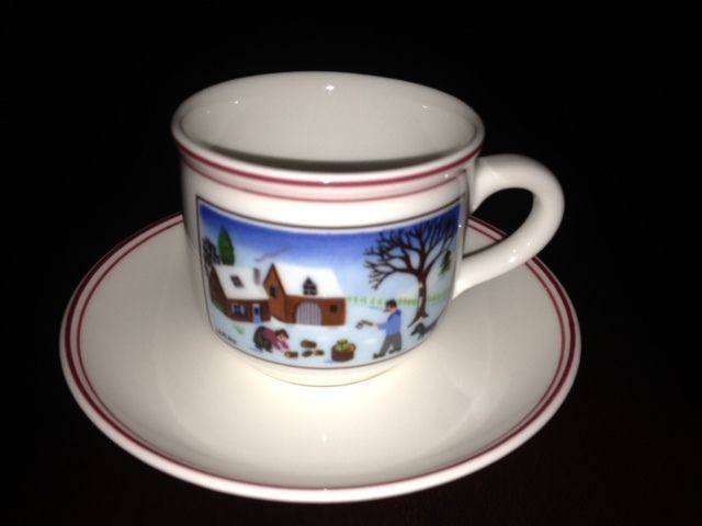 Villeroy Boch Naif Christmas A/D Espresso Cup & Saucer New