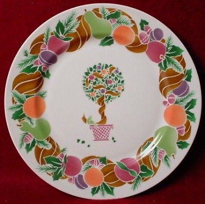 BRIARD china TOPIARY WREATH pttrn DINNER PLATE