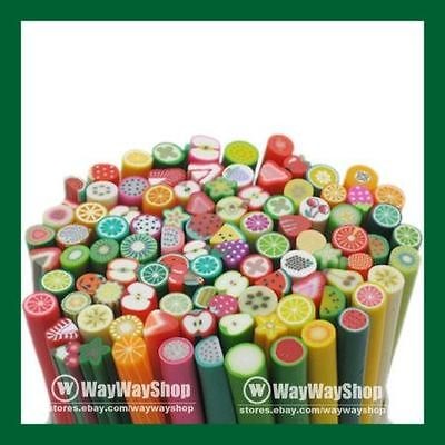 100 Pcs Nail Art Cane DIY Mixed Fimo Polymer Clay Fruit Slice G