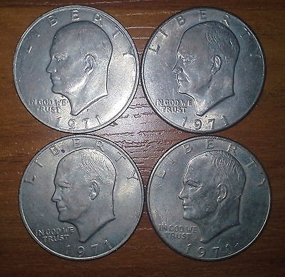 1971 EISENHOWER ONE DOLLAR COIN + 1 1970 dollar coin