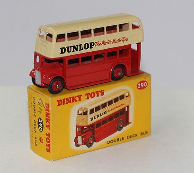 DINKY TOYS 290 DOUBLE DECKER BUS DUNLOP RED VNMIB